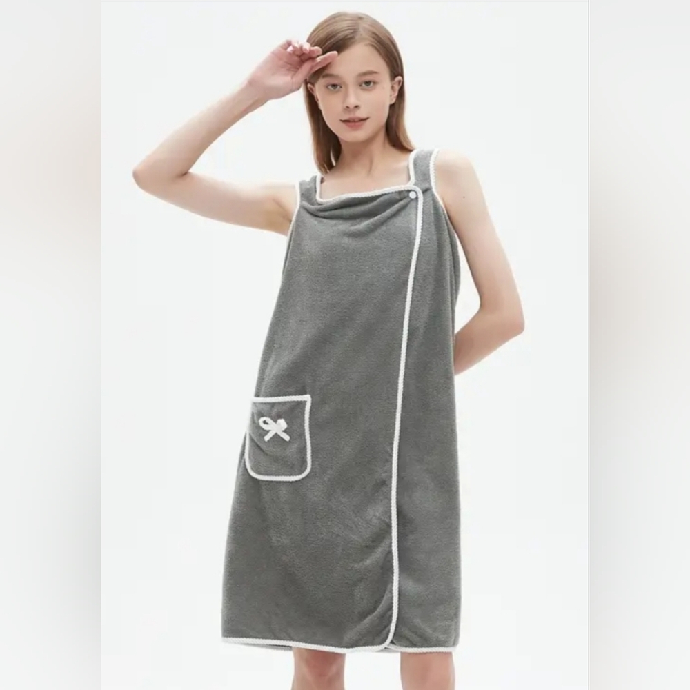 🩷 New Wrap Around Bath Towel  Best Fitting Sizes M&L Pink - Picture 3 of 5